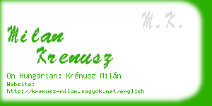 milan krenusz business card
